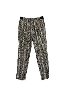 Zara tan brown animal snake print joggers harem pants Sz M